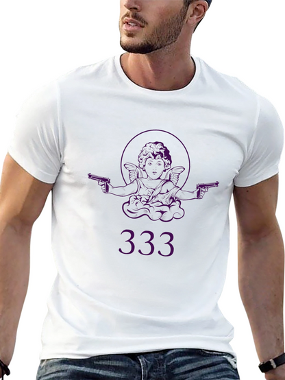 Angel with Guns Graphic Black T-Shirt - Edgy Streetwear