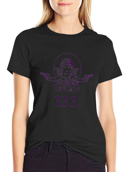 Angel with Guns Graphic Black T-Shirt - Edgy Streetwear