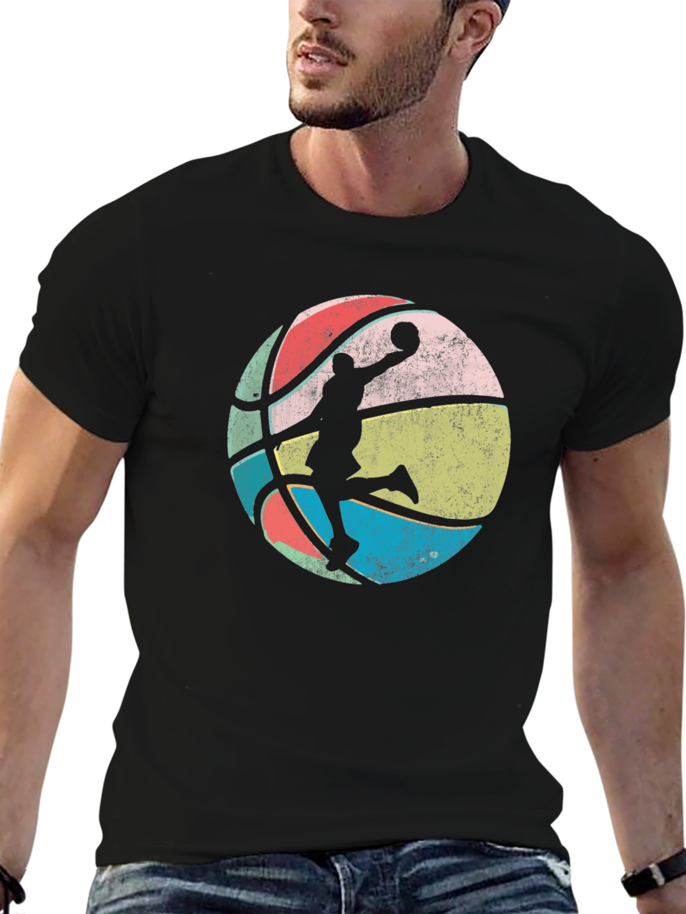 Retro Basketball Player Graphic Tee