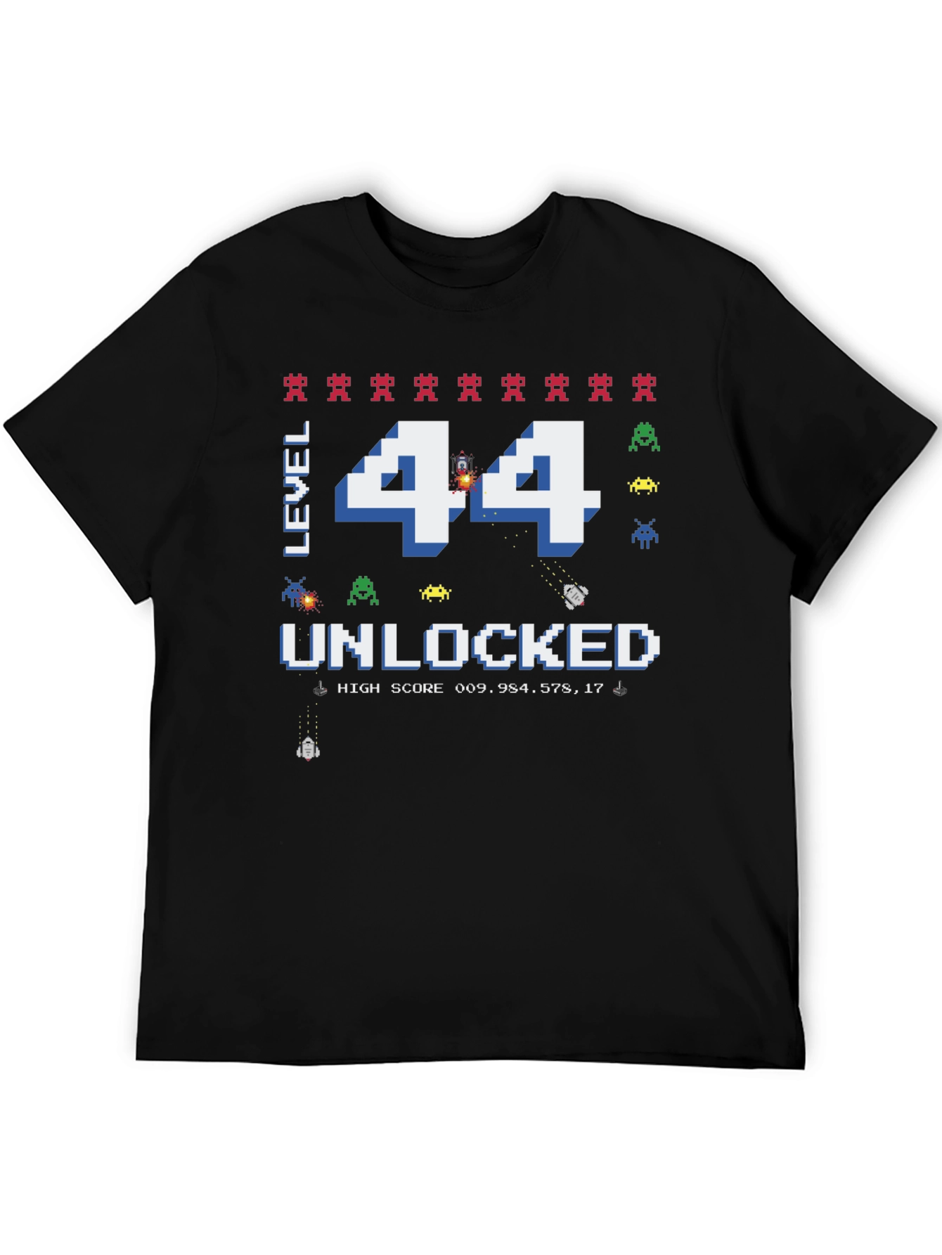 Level 44 Unlocked Graphic T-Shirt - Gamer Birthday Tee