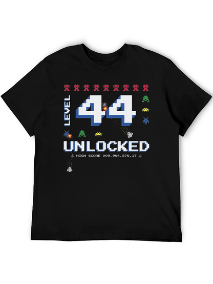 Level 44 Unlocked Graphic T-Shirt - Gamer Birthday Tee