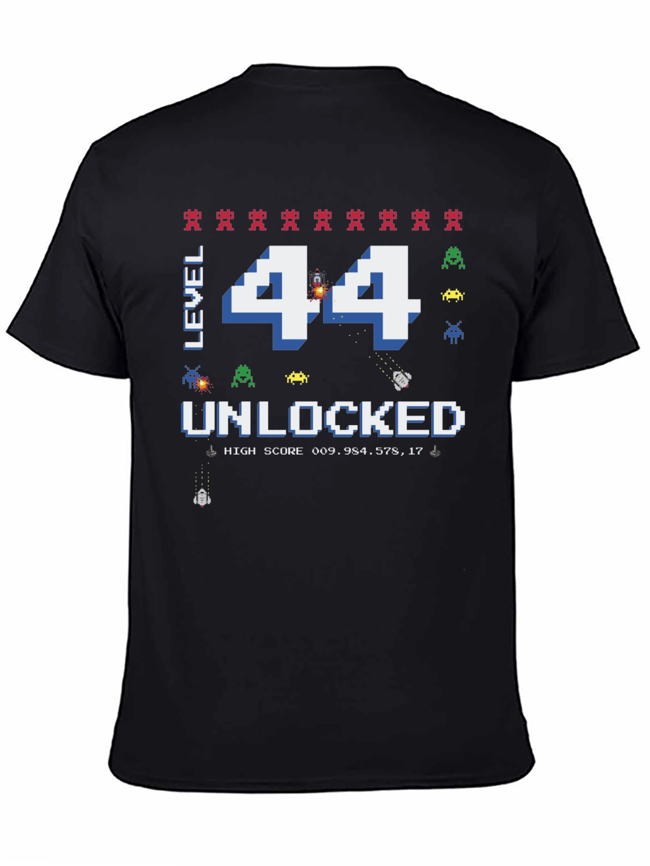 Level 44 Unlocked Graphic T-Shirt - Gamer Birthday Tee