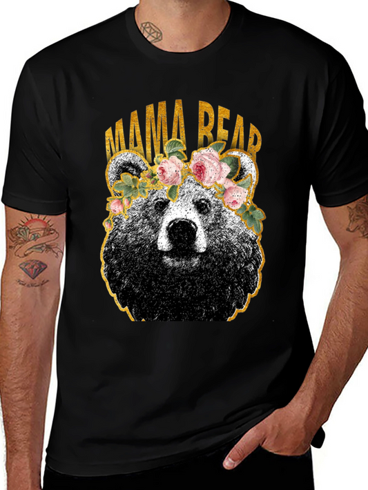 Mama Bear Graphic T-Shirt - Floral Crown