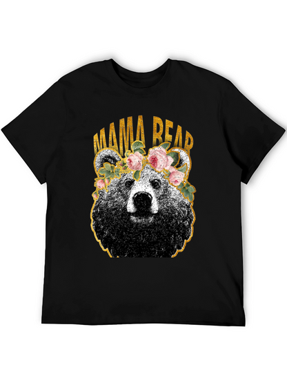 Mama Bear Graphic T-Shirt - Floral Crown