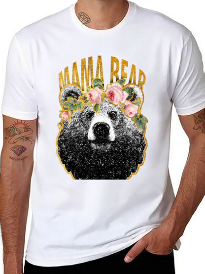 Mama Bear Graphic T-Shirt - Floral Crown