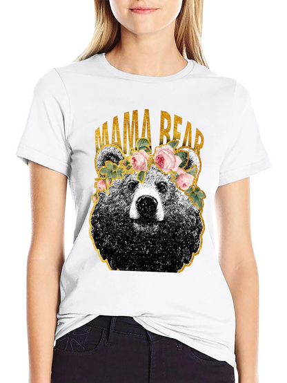 Mama Bear Graphic T-Shirt - Floral Crown