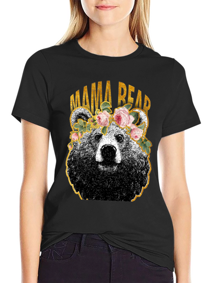 Mama Bear Graphic T-Shirt - Floral Crown