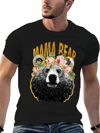 Mama Bear Graphic T-Shirt - Floral Crown