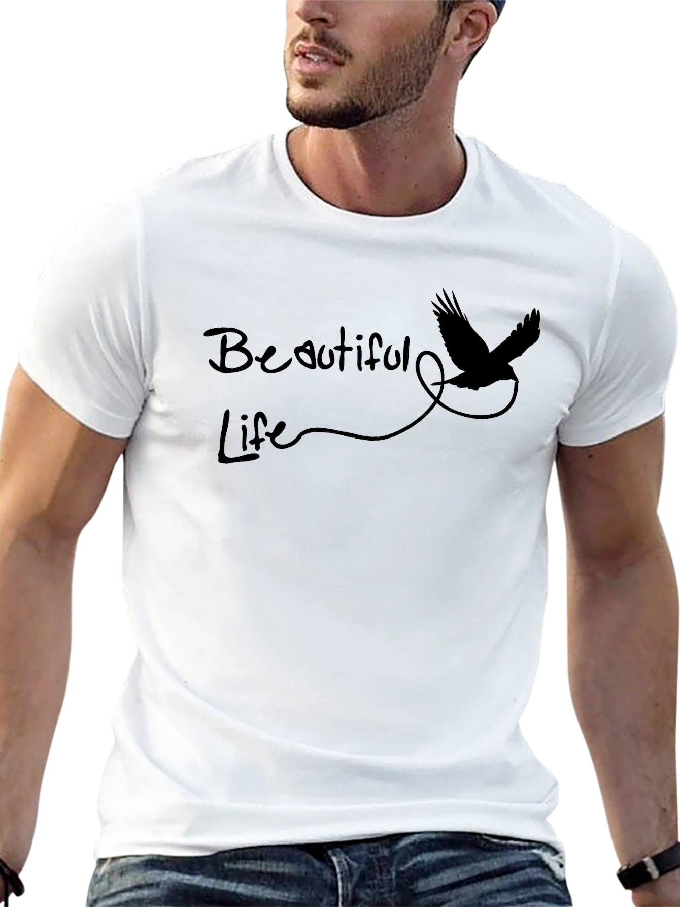 Beautiful Life Graphic Tee - Mens Black T-Shirt