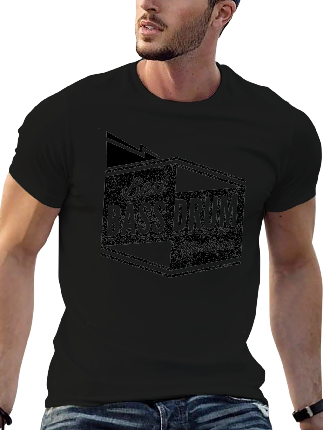 Best Bass Drum Musician Black Graphic Tee