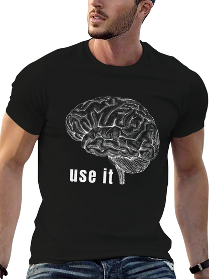 Brain Use It Graphic Tee - Black