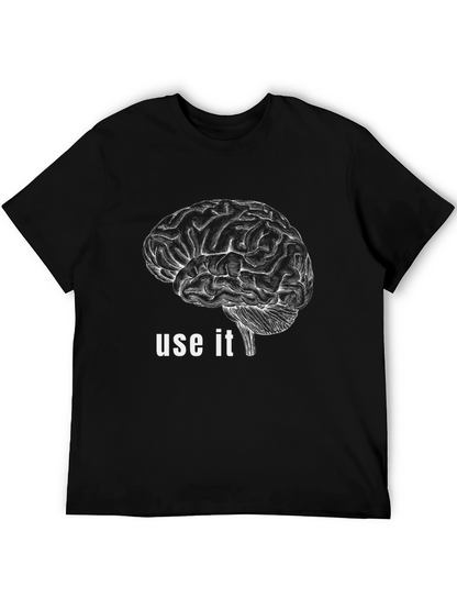 Brain Use It Graphic Tee - Black
