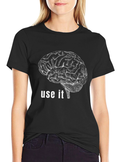 Brain Use It Graphic Tee - Black
