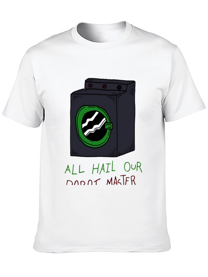 Funny Robot Master Graphic Tee - Black T-Shirt