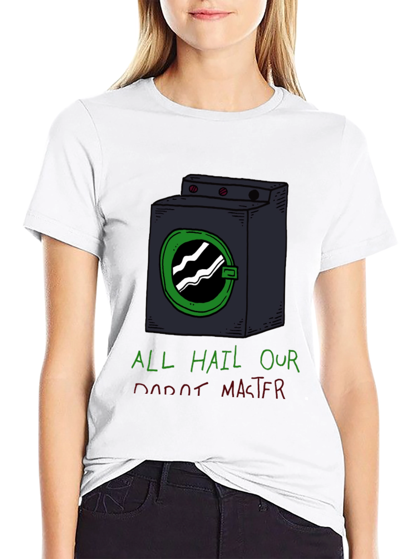 Funny Robot Master Graphic Tee - Black T-Shirt