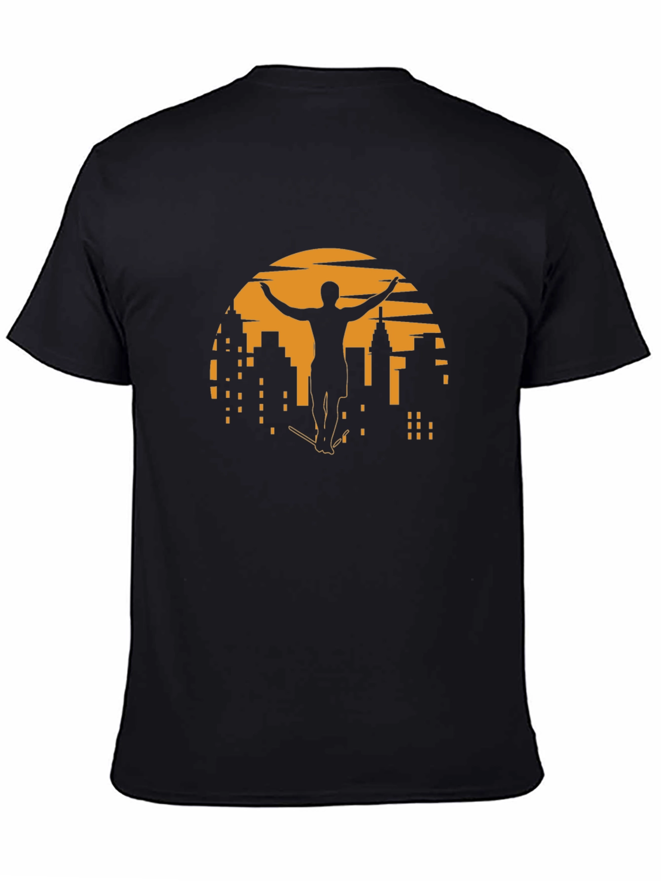 Sunset City Skateboarder Graphic Tee - Black
