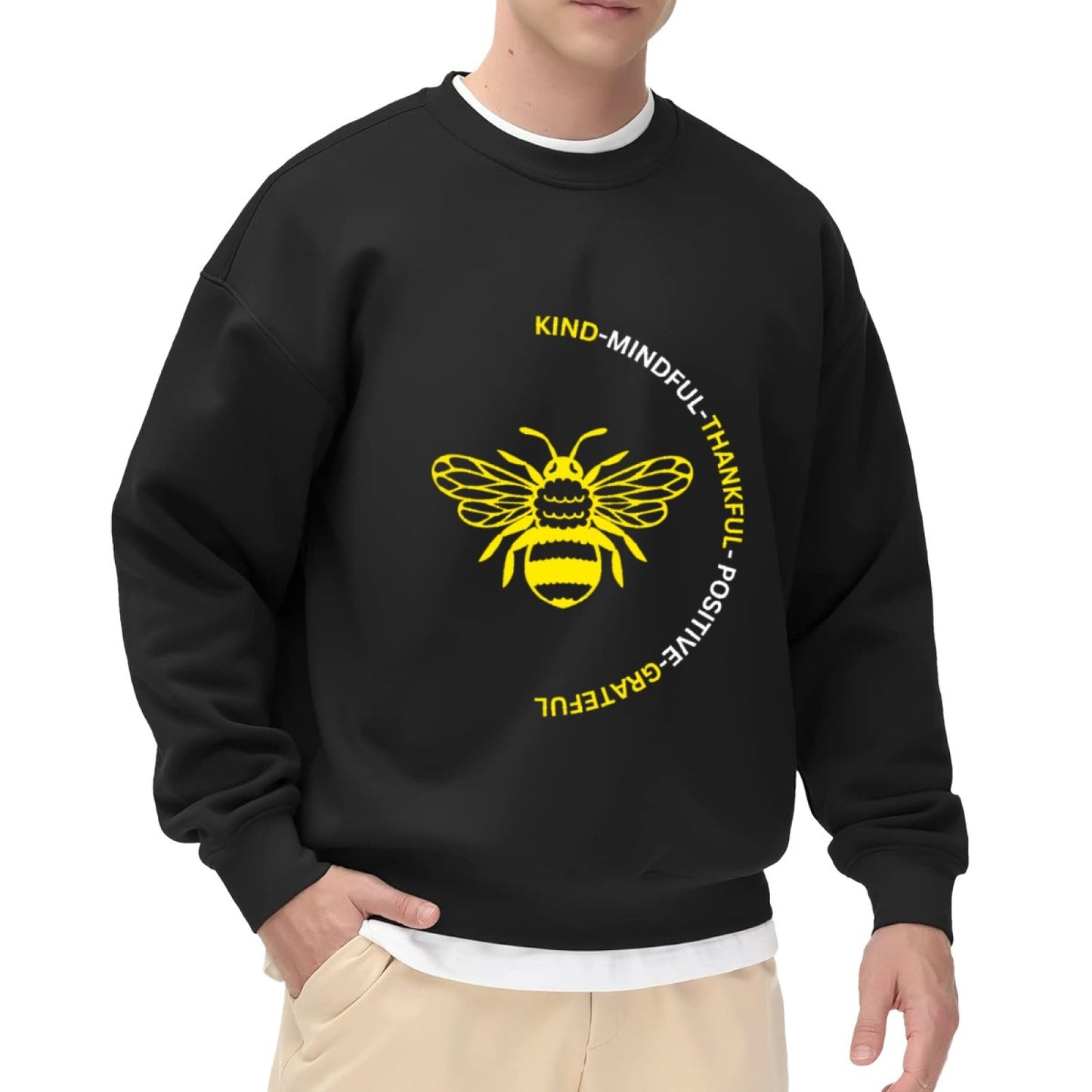 "Kind-Mindful-Thankful" Bee Positivity Crewneck Sweatshirt