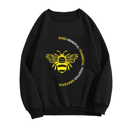 "Kind-Mindful-Thankful" Bee Positivity Crewneck Sweatshirt