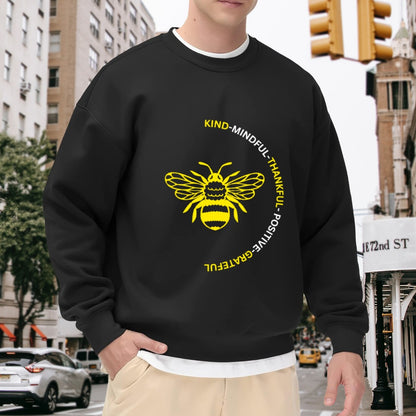 "Kind-Mindful-Thankful" Bee Positivity Crewneck Sweatshirt