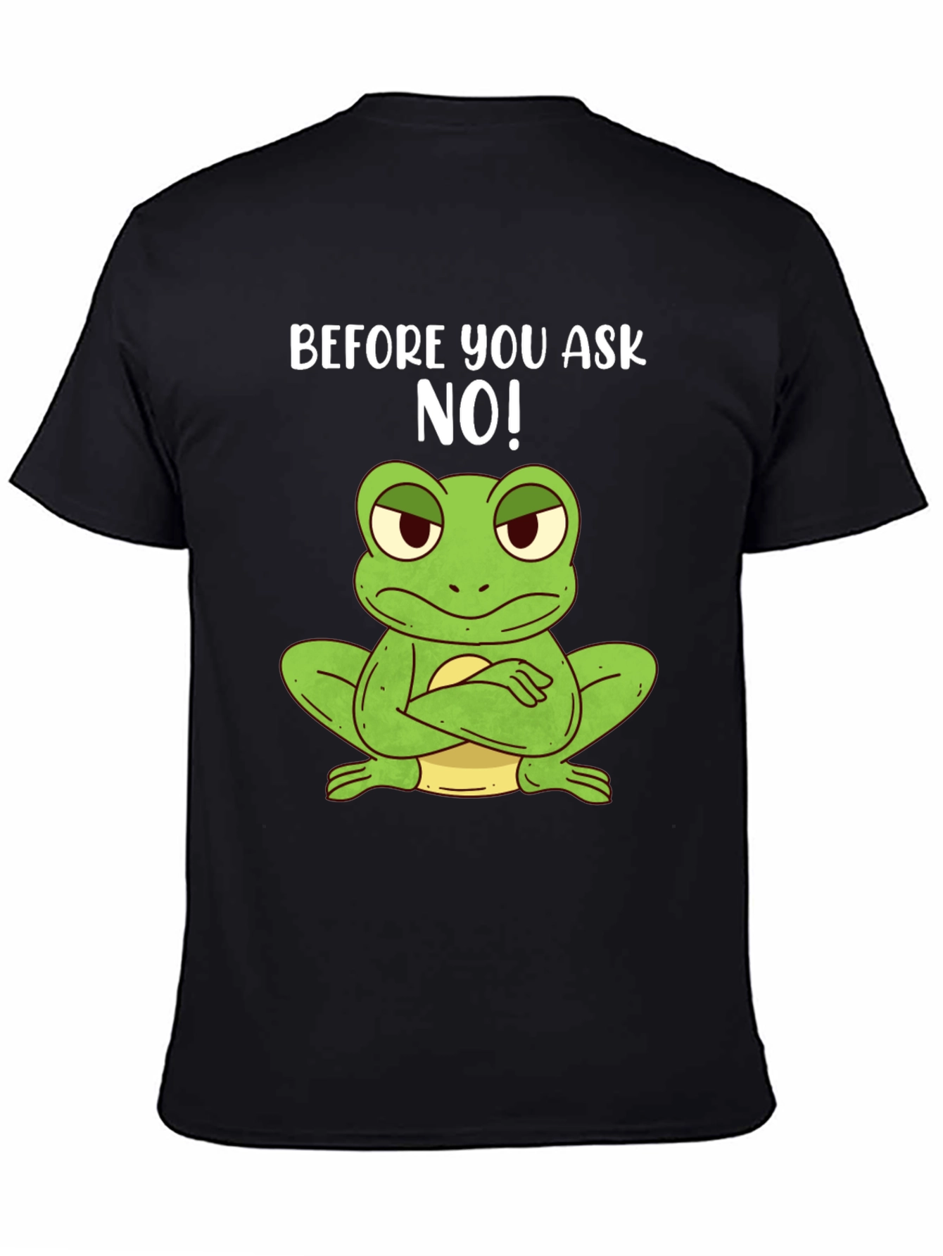 Funny Frog T-Shirt - Before You Ask NO!