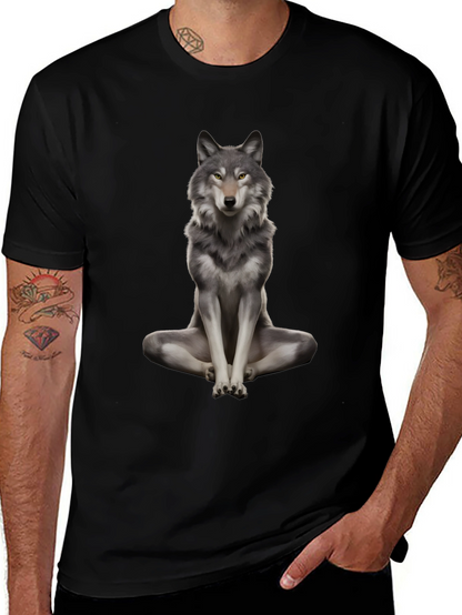 Wolf Meditation Black T-Shirt