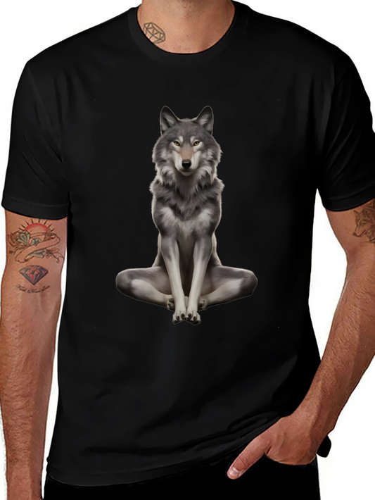 Wolf Meditation Black T-Shirt