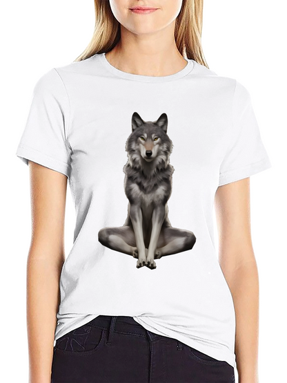 Wolf Meditation Black T-Shirt