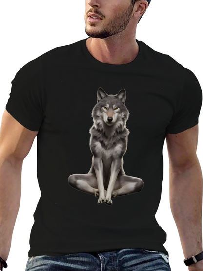 Wolf Meditation Black T-Shirt