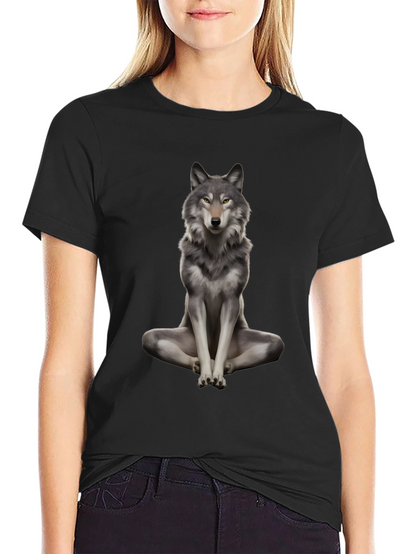 Wolf Meditation Black T-Shirt