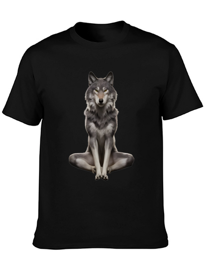 Wolf Meditation Black T-Shirt