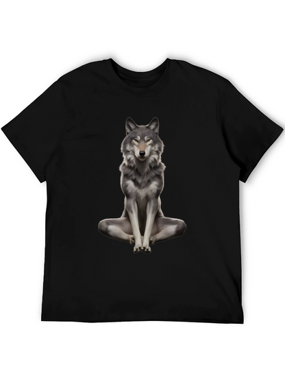 Wolf Meditation Black T-Shirt