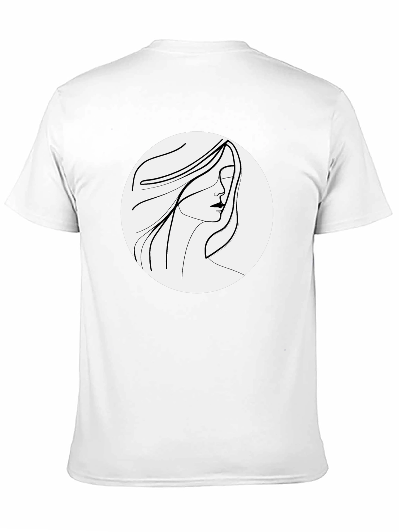 Minimalist Woman Portrait Black T-Shirt