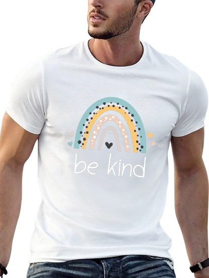 Be Kind Rainbow Graphic T-Shirt - Black
