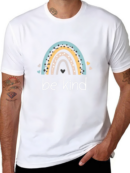 Be Kind Rainbow Graphic T-Shirt - Black