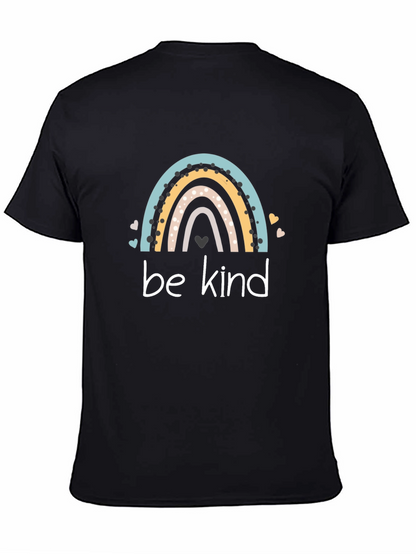 Be Kind Rainbow Graphic T-Shirt - Black