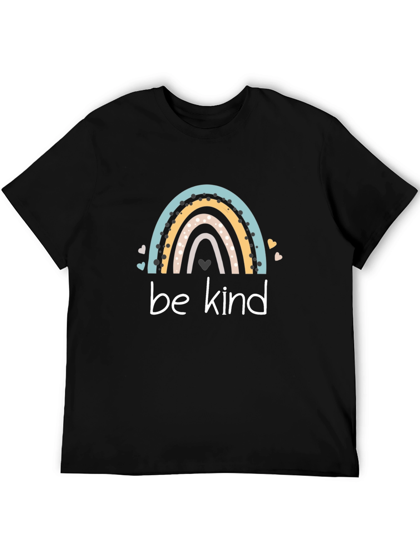 Be Kind Rainbow Graphic T-Shirt - Black