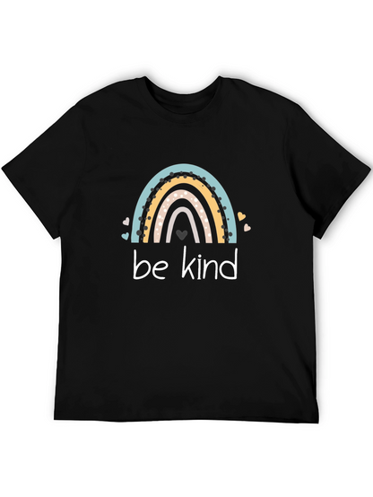 Be Kind Rainbow Graphic T-Shirt - Black