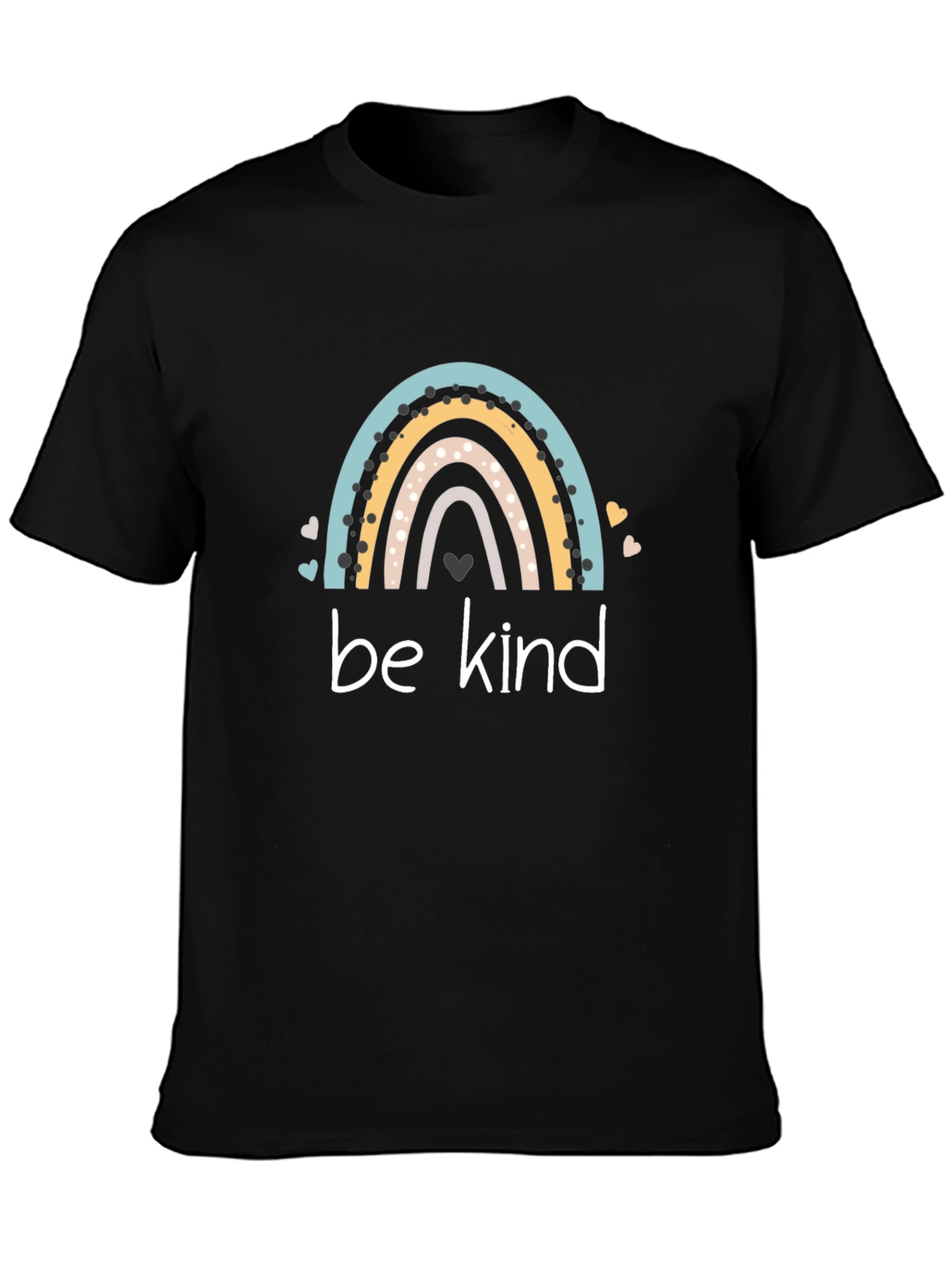 Be Kind Rainbow Graphic T-Shirt - Black