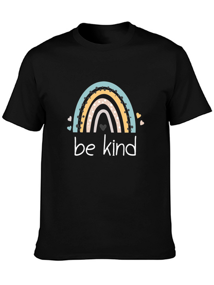 Be Kind Rainbow Graphic T-Shirt - Black