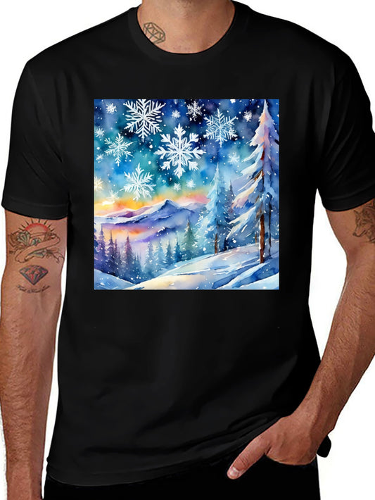 Winter Wonderland Watercolor Graphic T-Shirt