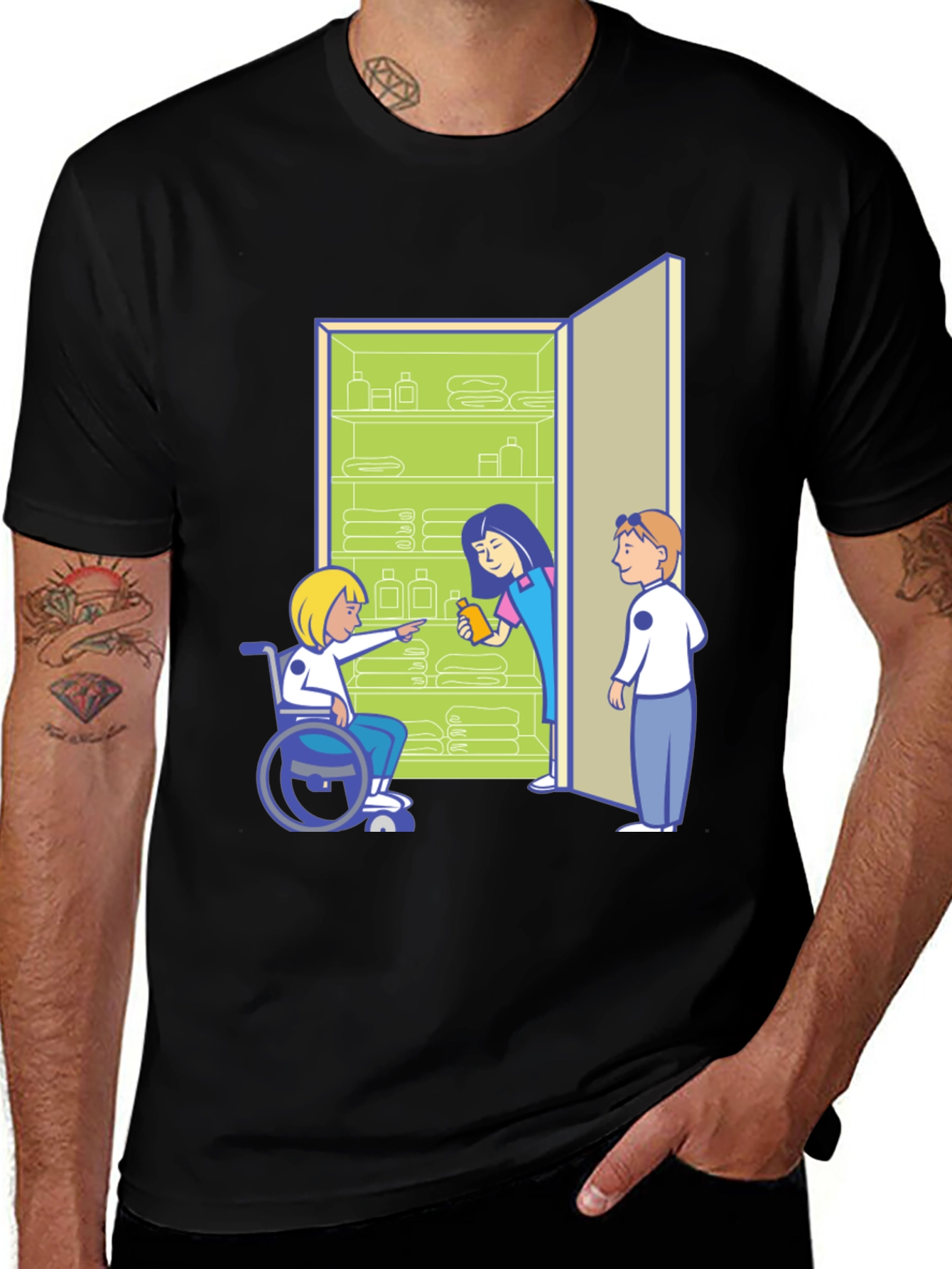 Inclusive Cartoon Graphic T-Shirt