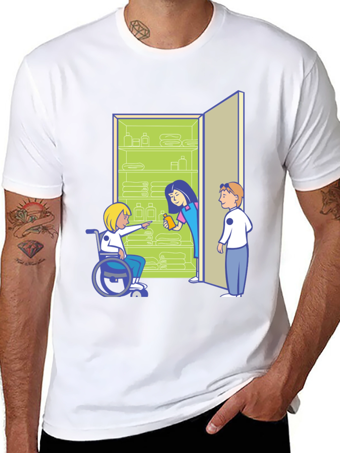 Inclusive Cartoon Graphic T-Shirt