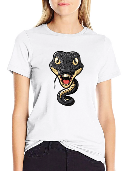 Snake Graphic Tee - Mens Black Cotton T-Shirt