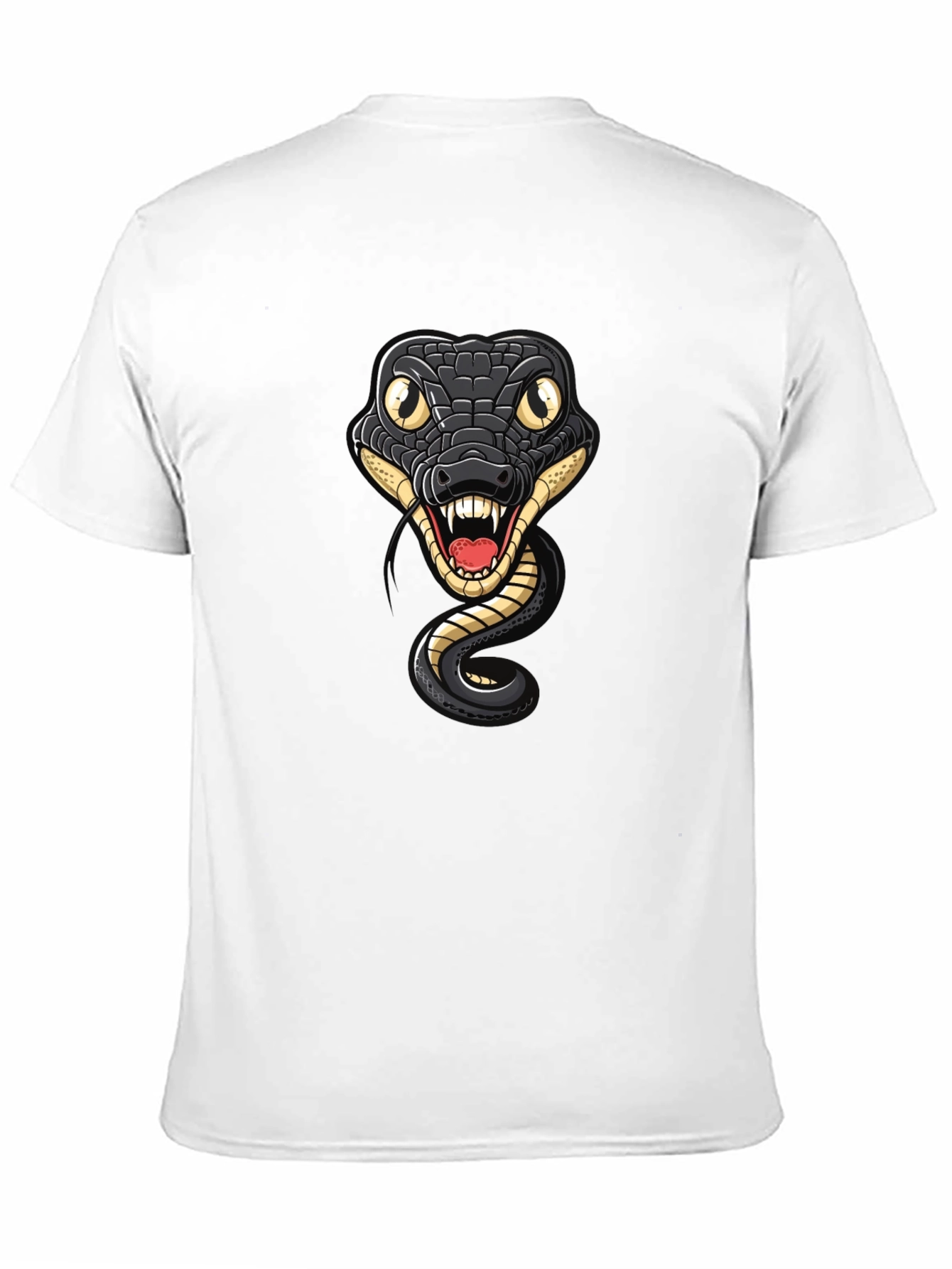 Snake Graphic Tee - Mens Black Cotton T-Shirt