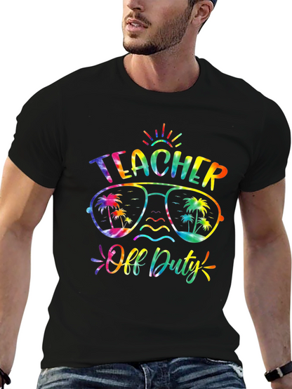 Teacher Off Duty Tie Dye Graphic Tee