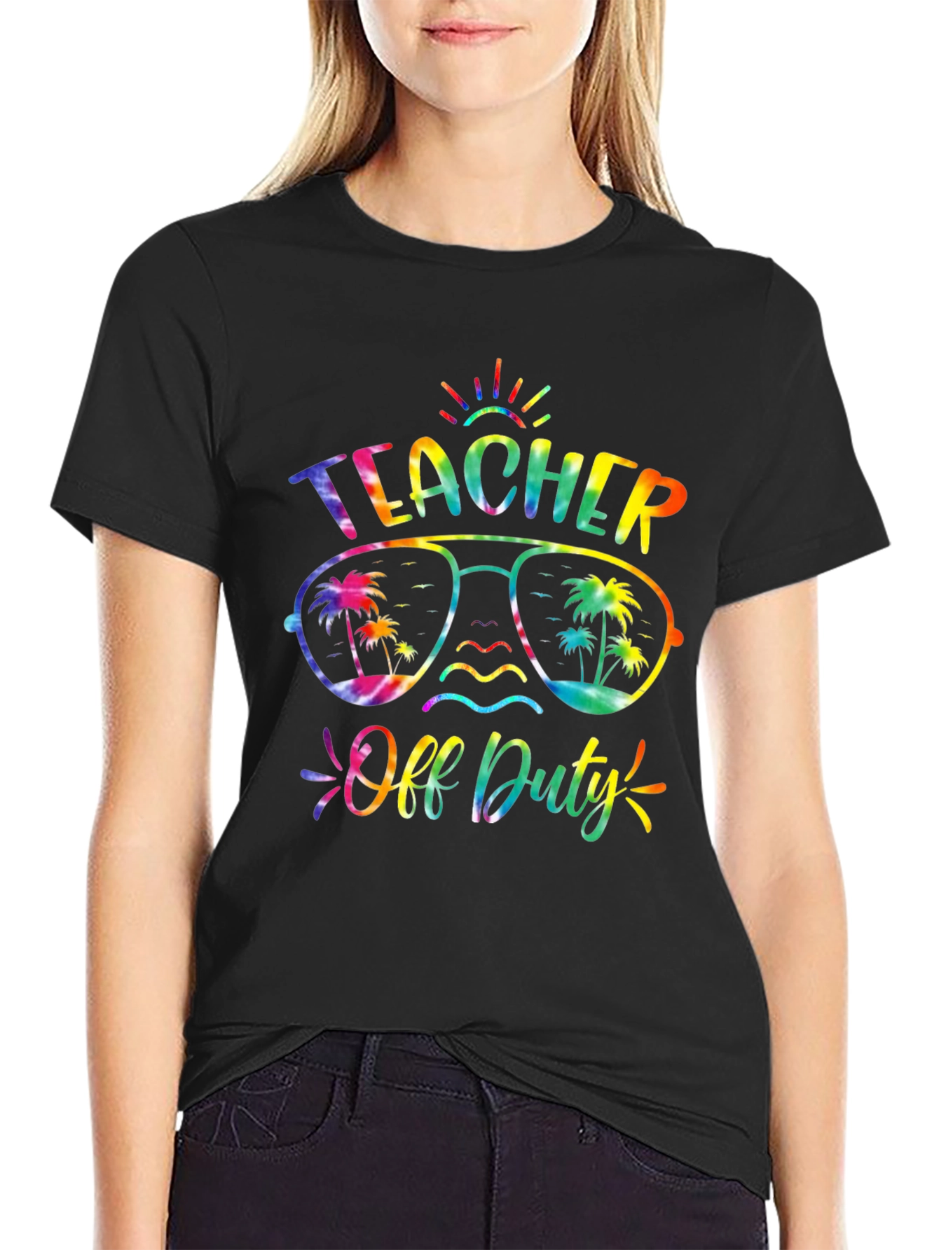 Teacher Off Duty Tie Dye Graphic Tee