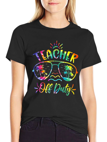 Teacher Off Duty Tie Dye Graphic Tee
