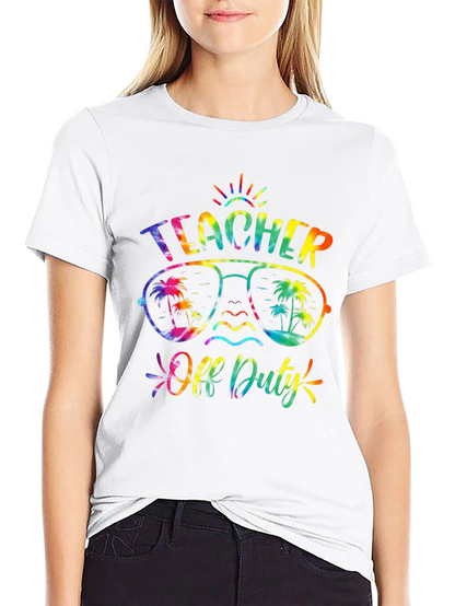Teacher Off Duty Tie Dye Graphic Tee