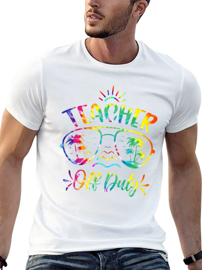 Teacher Off Duty Tie Dye Graphic Tee