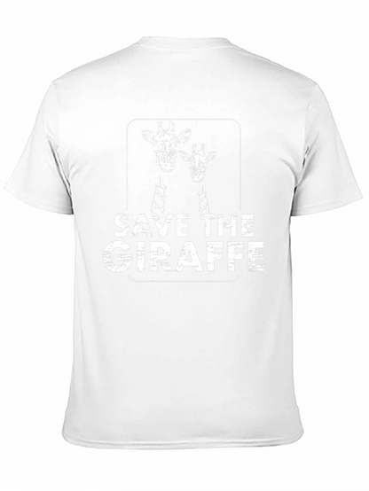 Save the Giraffe T-Shirt - Black Cotton Graphic Tee